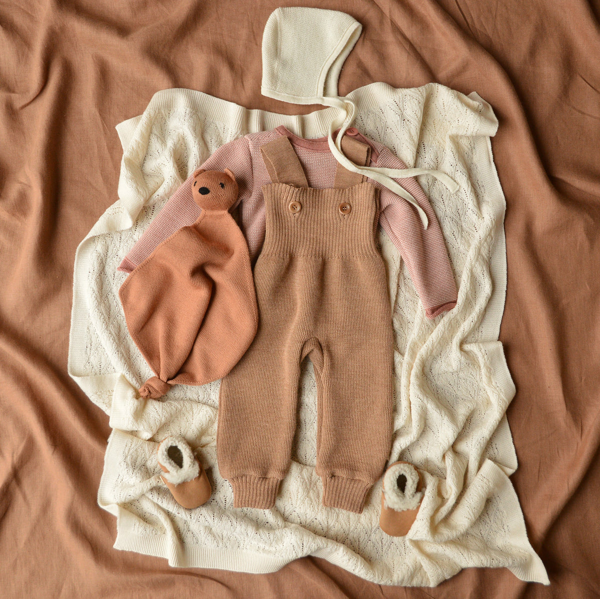 Knitted Dungarees - Organic Merino Wool (3m-4y)
