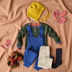 Knitted Dungarees in Organic Merino Wool (3m-3y)