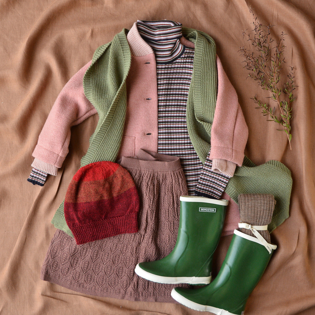 Kids Boiled Wool Long Coat - Rose (3-10y) *Retired Colour