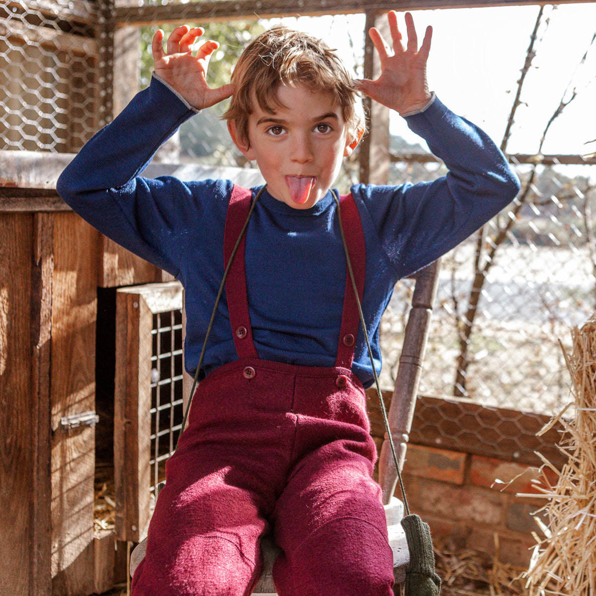 Boiled Wool Dungarees (1-8y) *Retired Style