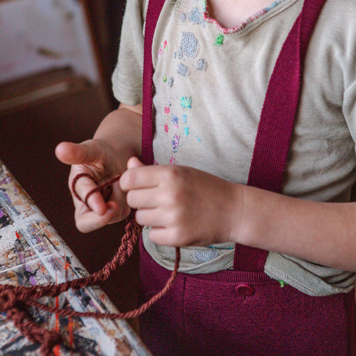 Boiled Wool Dungarees (1-8y) *Retired Style