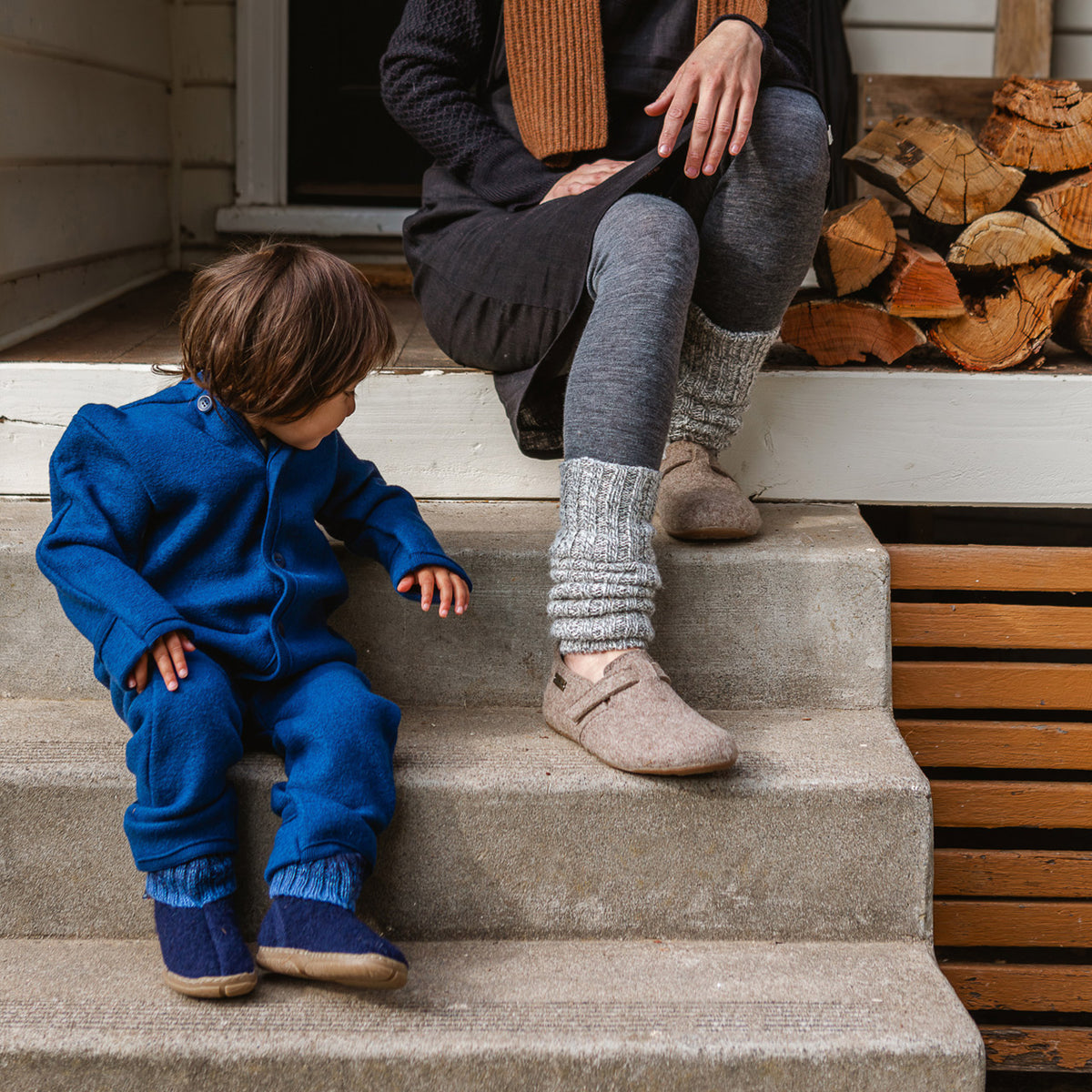 Boiled Wool Overalls with Hood - Marine Navy (3m-4y) *Retired Colour