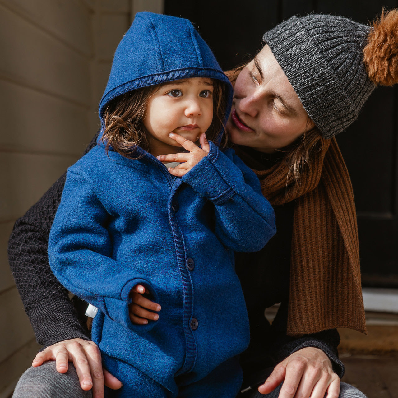 Boiled Wool Overalls with Hood - Marine Navy (3m-4y) *Retired Colour