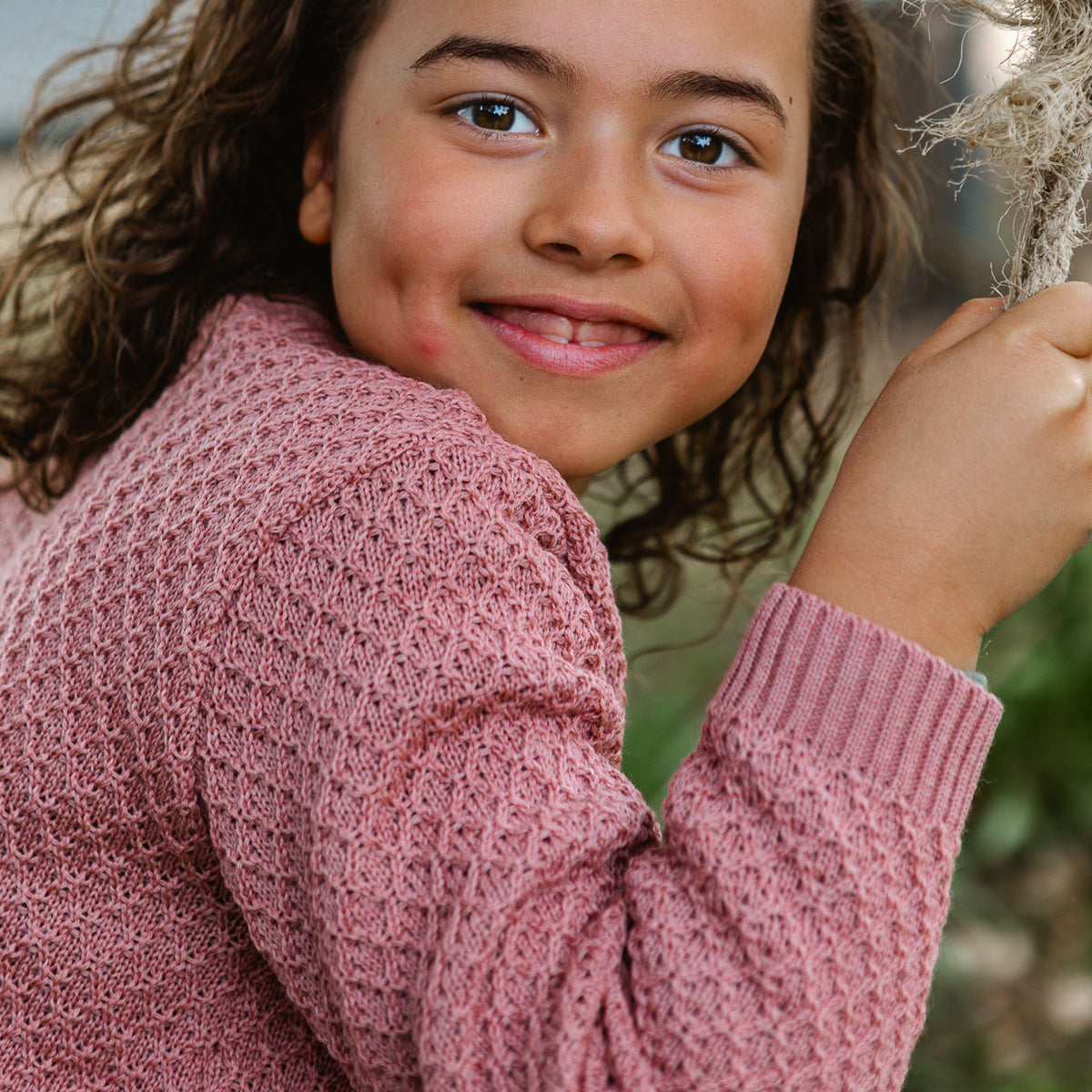 Aran Organic Merino Kids Jumper - Graphite (5-6y) *Last One!