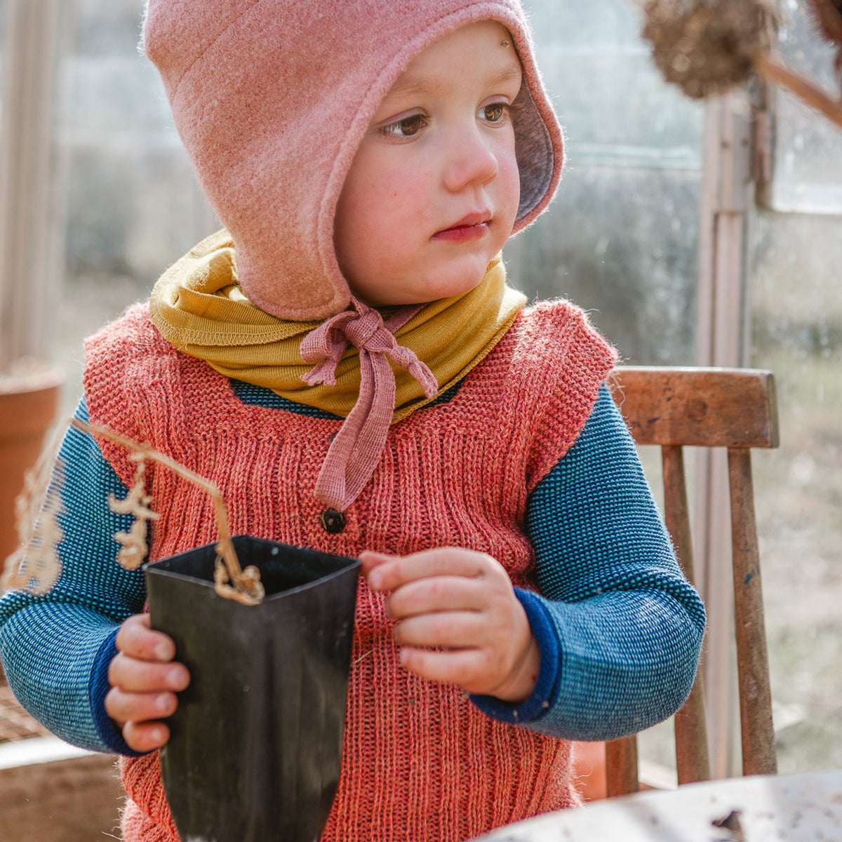 Organic Merino Baby Jumper - Navy/Lagoon (3-12m) *Retired Colour