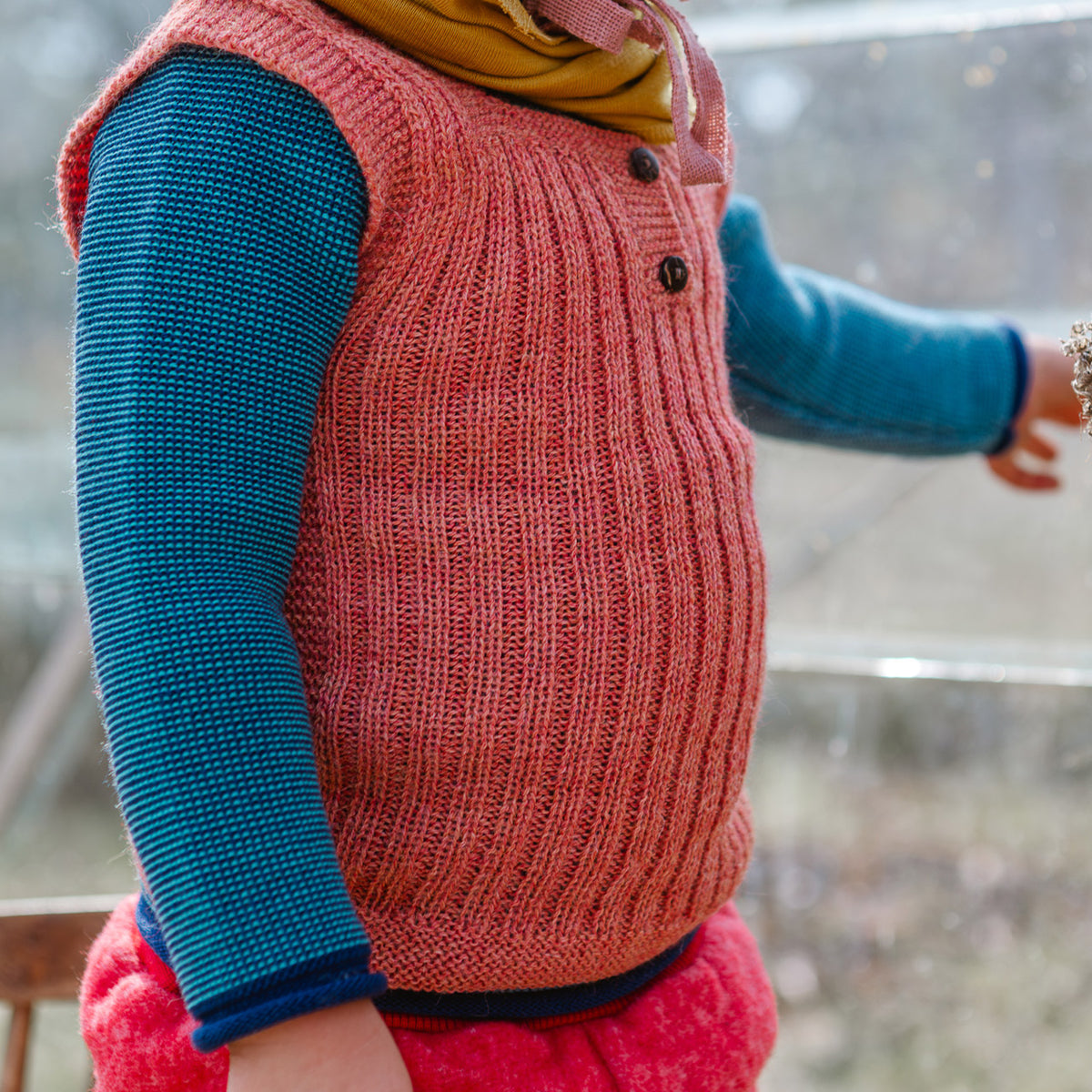 Organic Merino Baby Jumper - Navy/Lagoon (3-12m) *Retired Colour