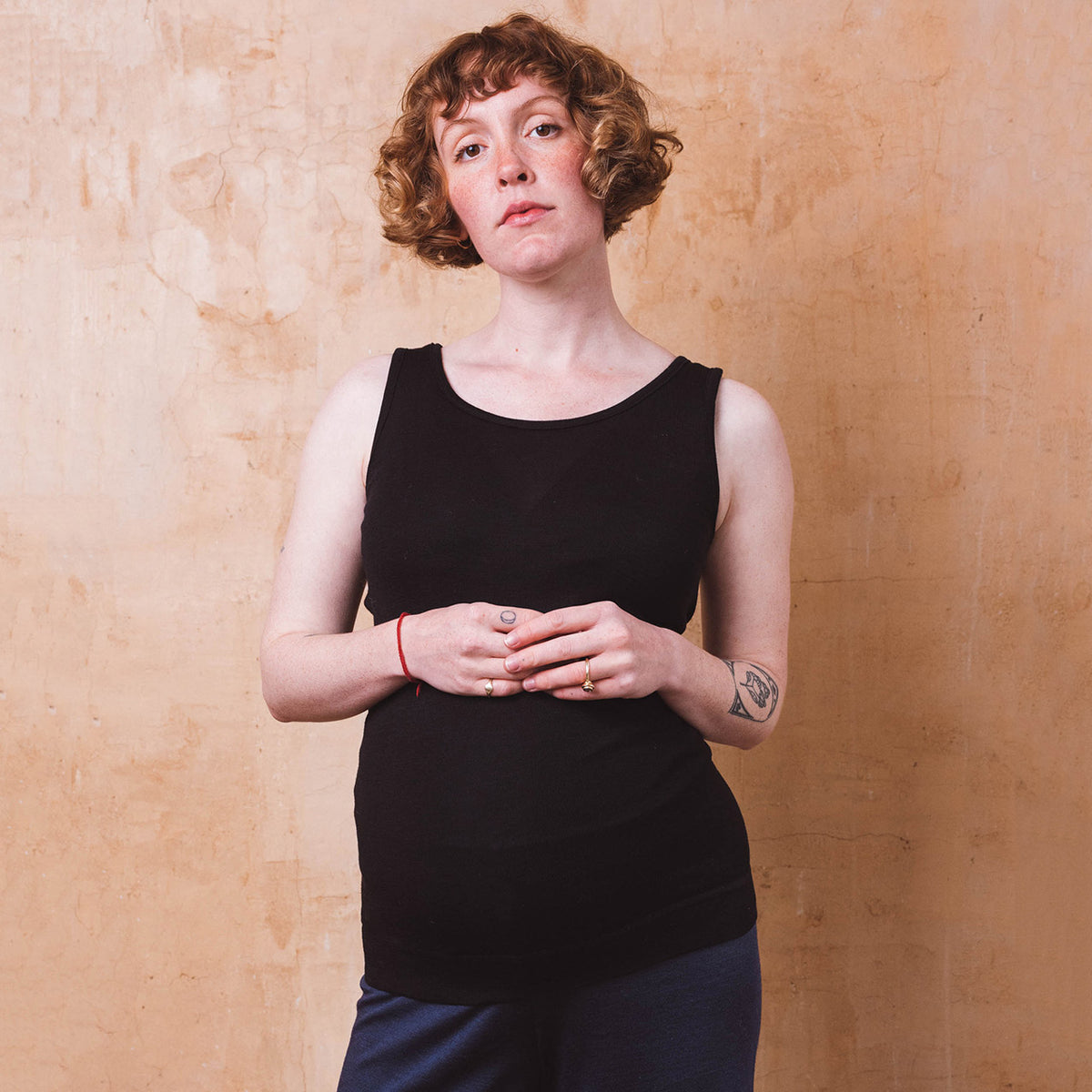 Women's Extra Long Sleeveless Vest - Organic Merino/Silk