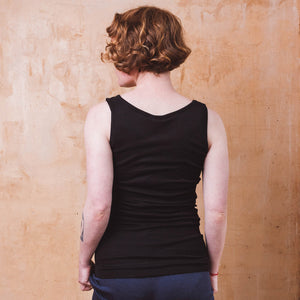 Women's Extra Long Sleeveless Vest - Organic Merino/Silk