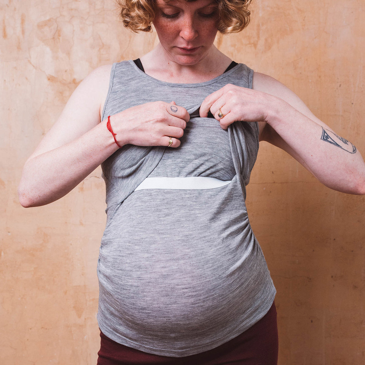 Breastfeeding/Maternity Tank - Organic Merino/Silk