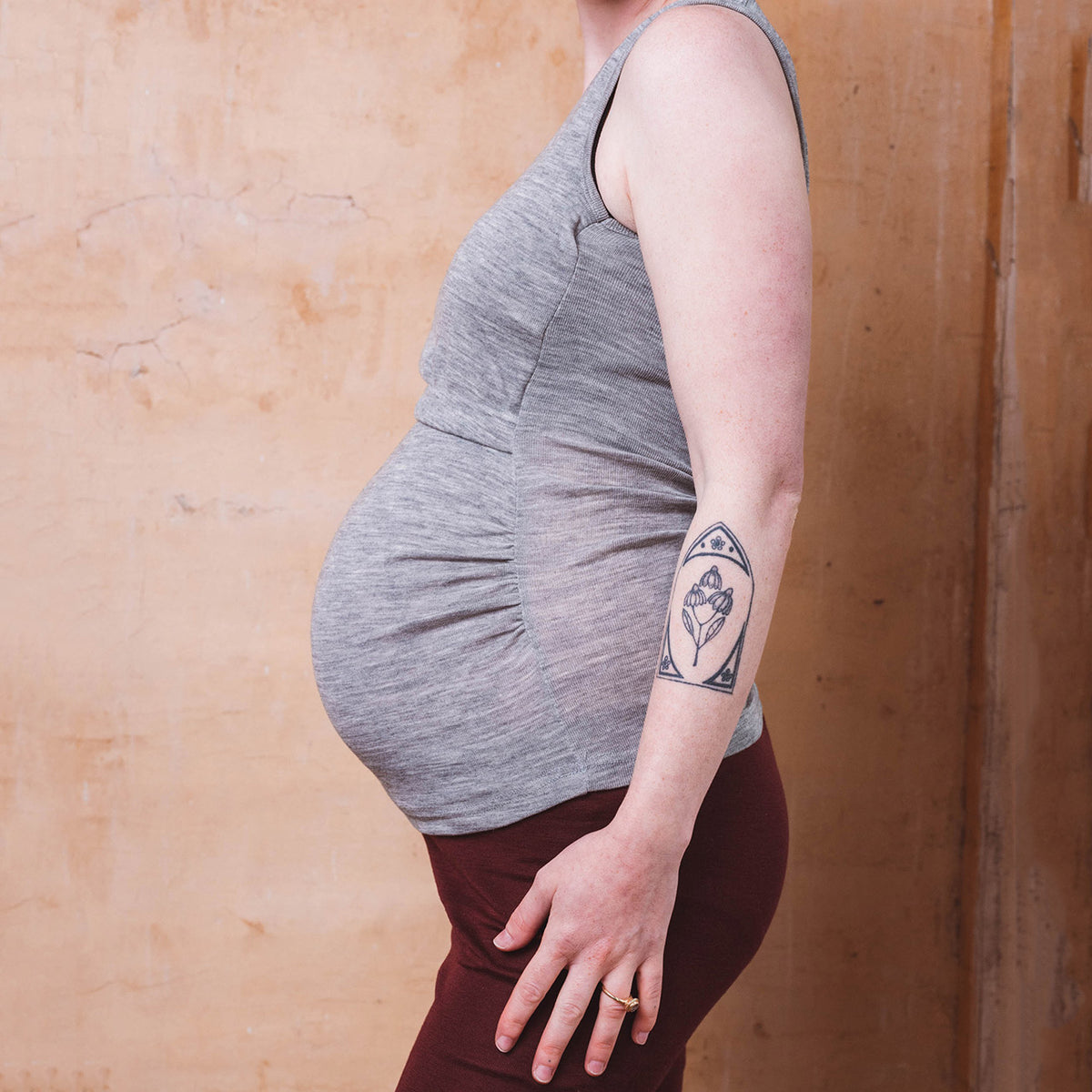 Breastfeeding/Maternity Tank - Organic Merino/Silk