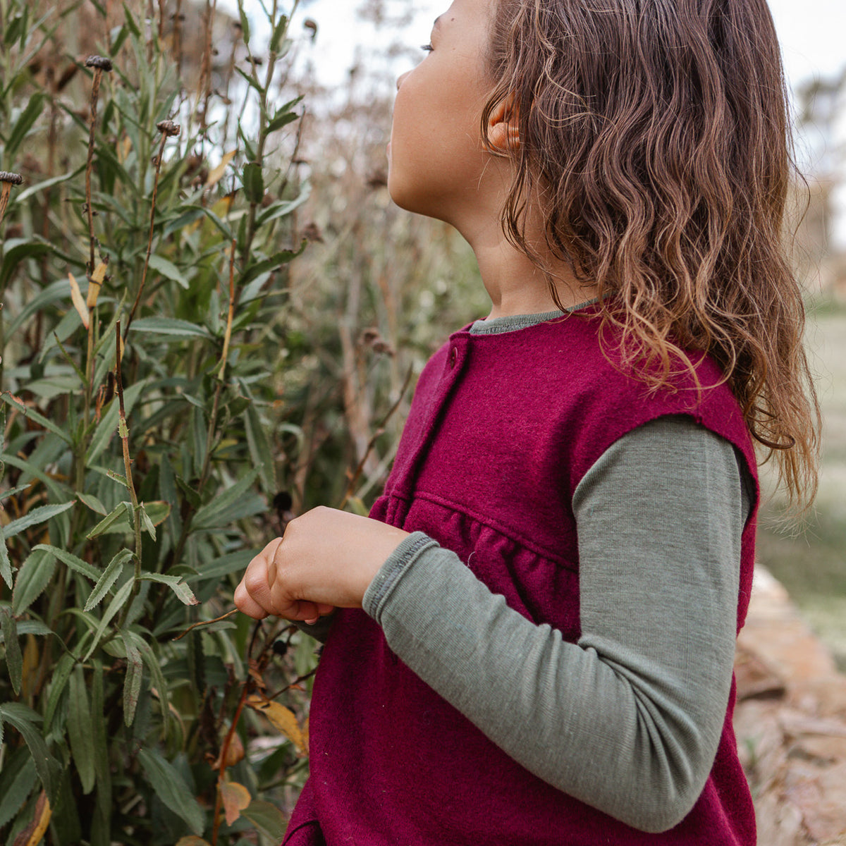 Child's Long Sleeve Top - Organic Merino/Silk (1-14y)
