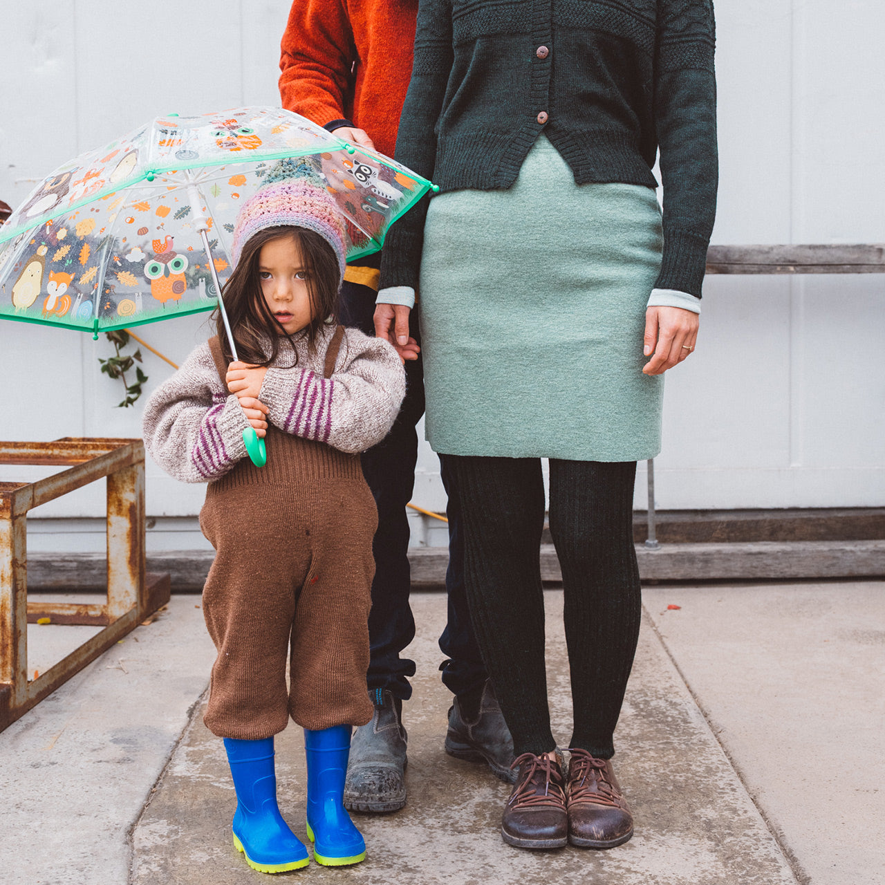 Women's Boiled Wool Skirt - Organic Merino - Sage Melange (XS-L)
