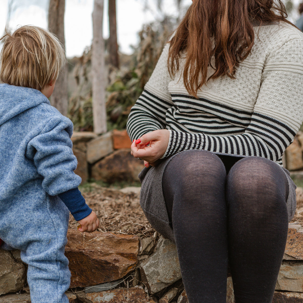 Women's Footless Tights - Organic Wool/Cotton