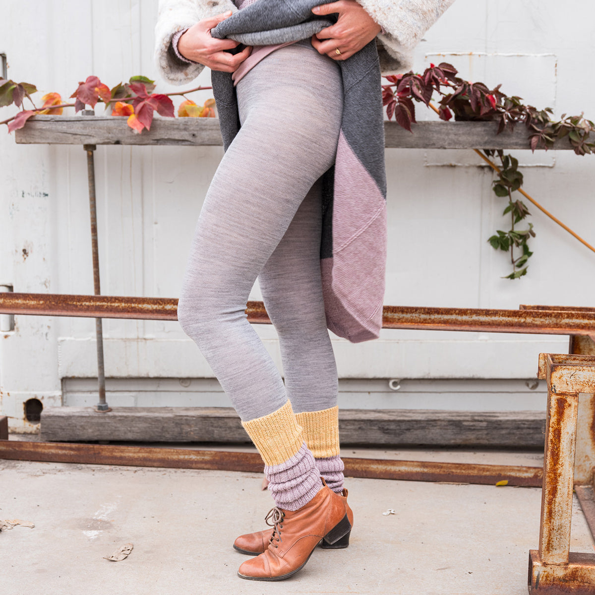 Women's Footless Tights - Organic Wool/Cotton
