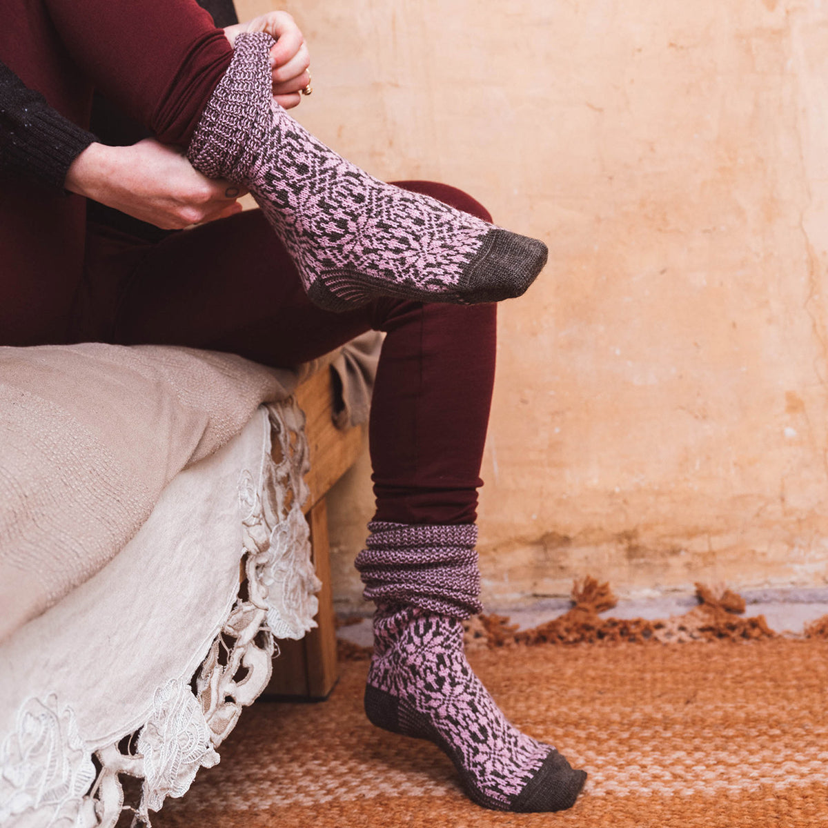 Kneehigh Hygge Fairisle Organic Wool Socks (Adults 36-41)