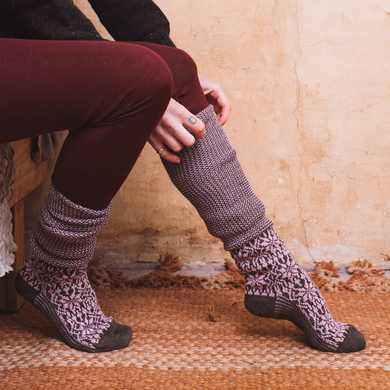 Kneehigh Hygge Fairisle Organic Wool Socks (Adults 36-41)