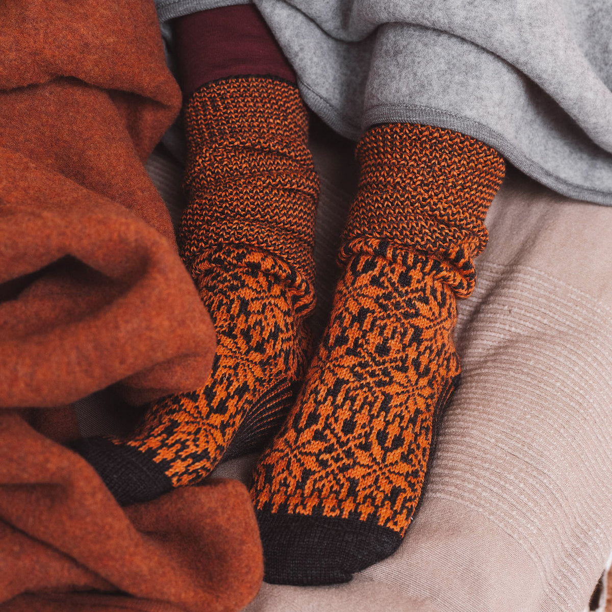 Kneehigh Hygge Fairisle Organic Wool Socks (Adults 36-41)
