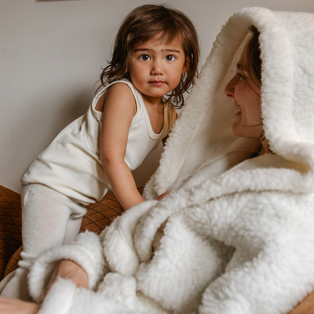 Bath Robe - 100% Wool - Natural (Adults S, M, L)