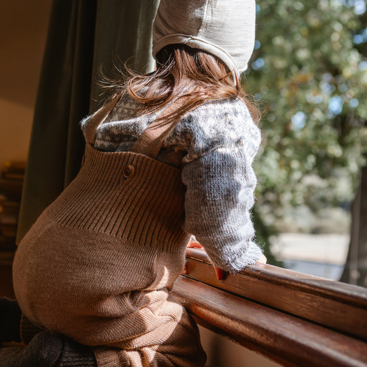 Alpine Cardigan - 100% Baby Alpaca - Grey/Cream (18m-5y)