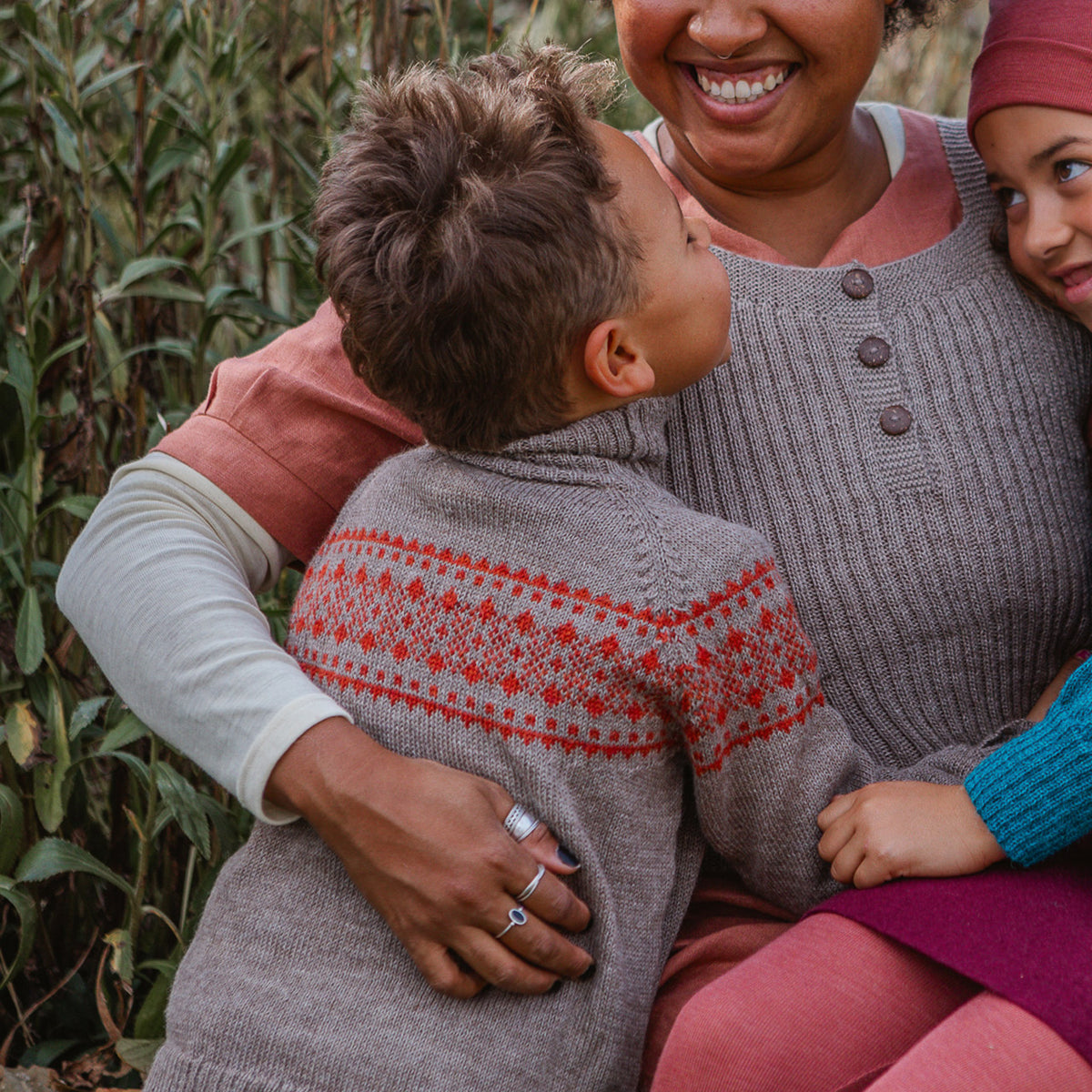 Alpine High Neck Sweater - 100% Baby Alpaca - Turquoise (18m-5y)