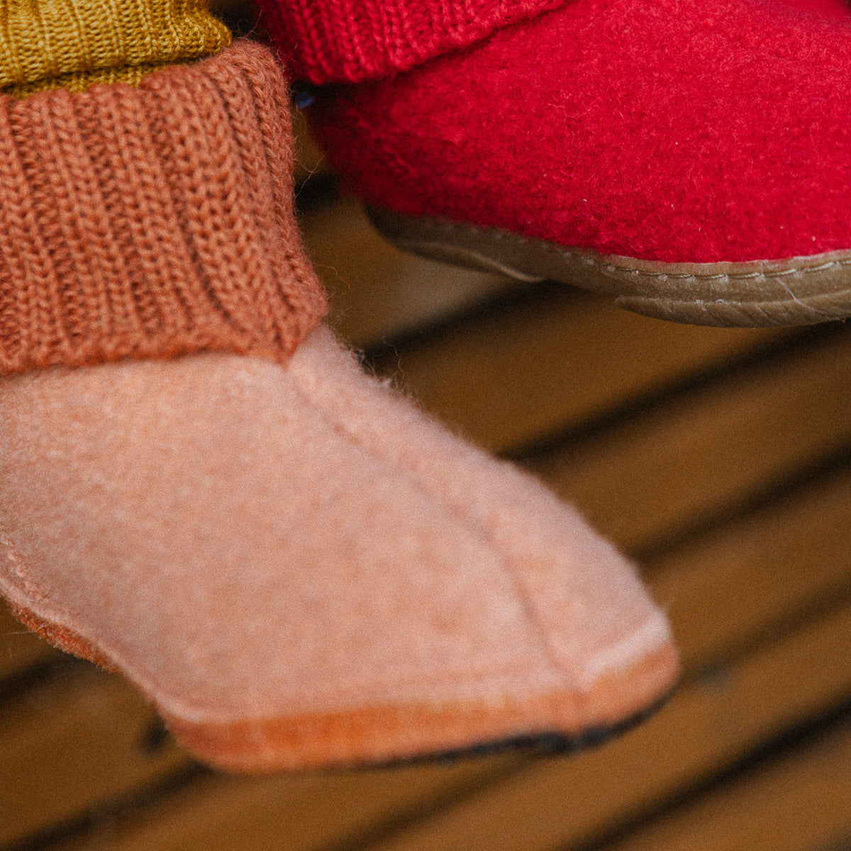 Boiled Wool Slipper Boots - Karl - Cinnamon (Kids 21-35)