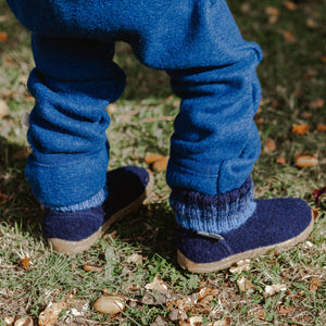 Boiled Wool Slipper Boots - Toni - Ink (Kids 23-35)