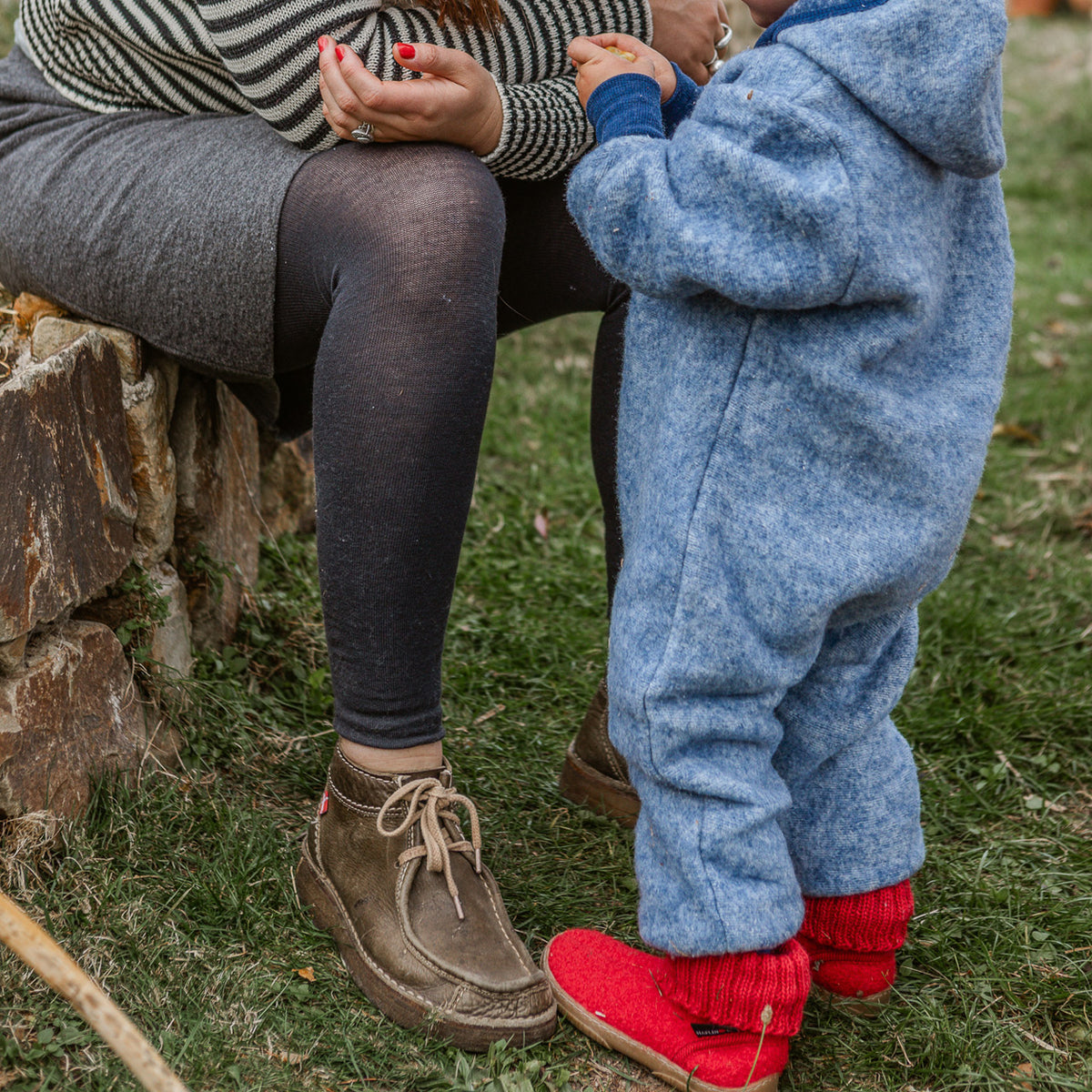 Boiled Wool Slipper Boots - Toni - Rubin (Kids 23-35)