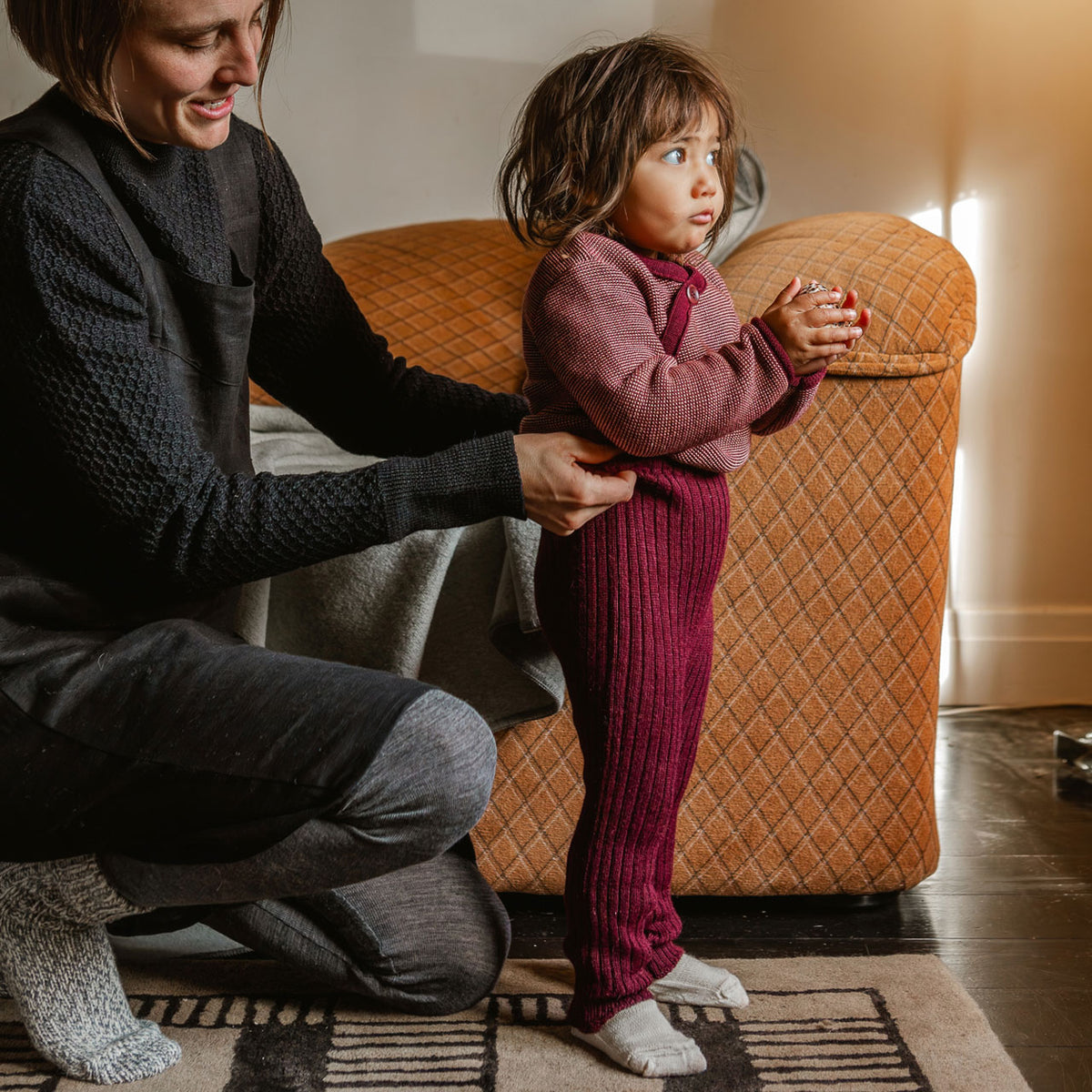 Rib Knit Leggings - 100% Baby Alpaca (12m-3y)
