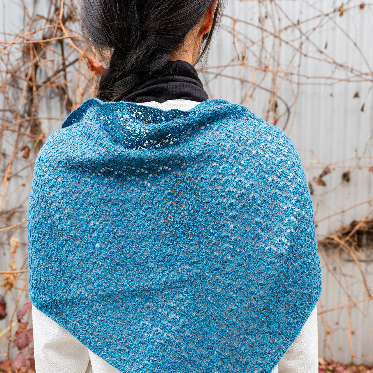 Triangle Scarf - 100% Baby Alpaca - Light Peacock (Adults) *Last ones