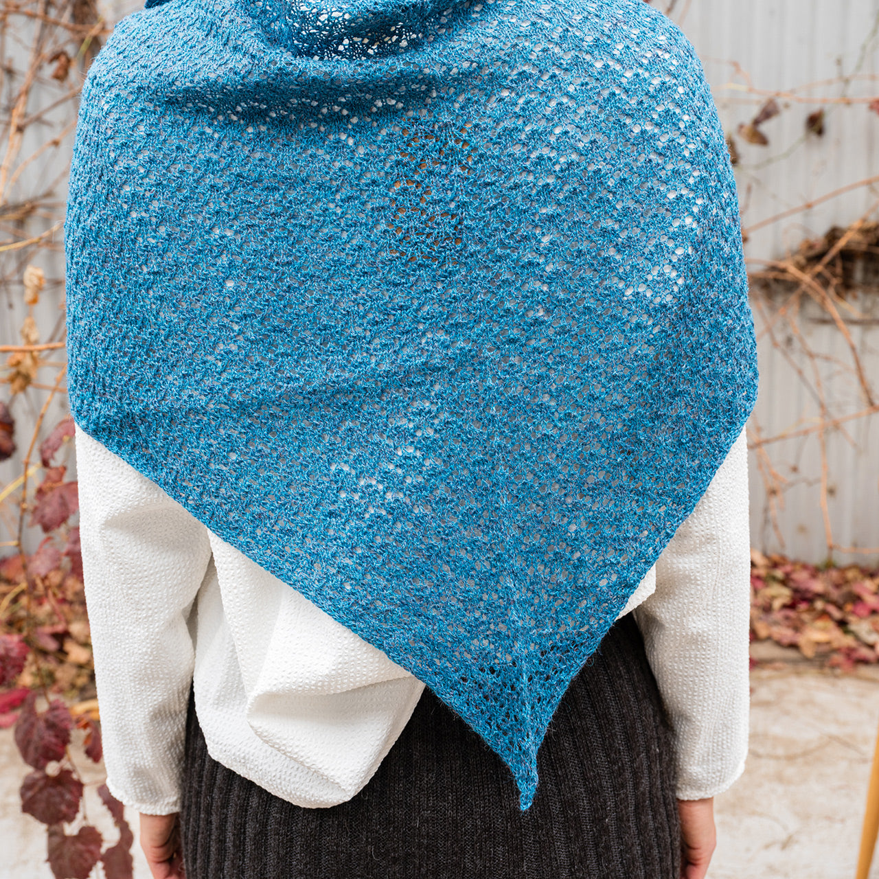 Triangle Scarf - 100% Baby Alpaca - Light Peacock (Adults) *Last ones