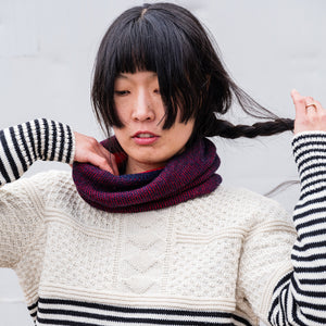 Reversible Double Knit Loop Scarf in Baby Alpaca (Adults)