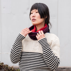 Reversible Double Knit Loop Scarf in Baby Alpaca (Adults)