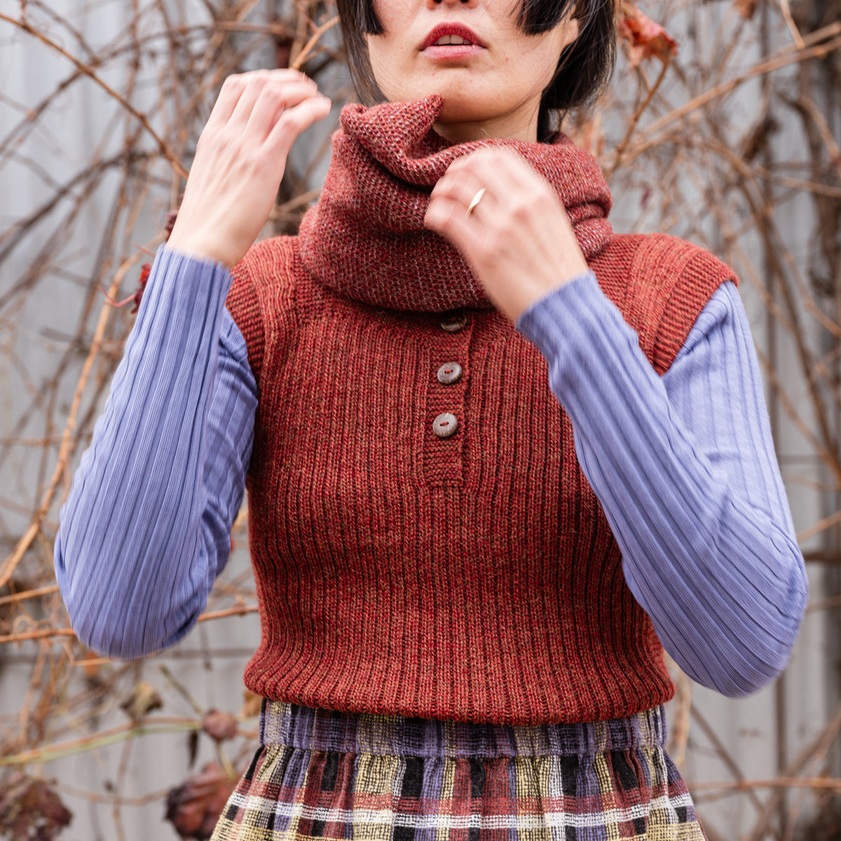 Reversible Double Knit Loop Scarf in Baby Alpaca (Adults)