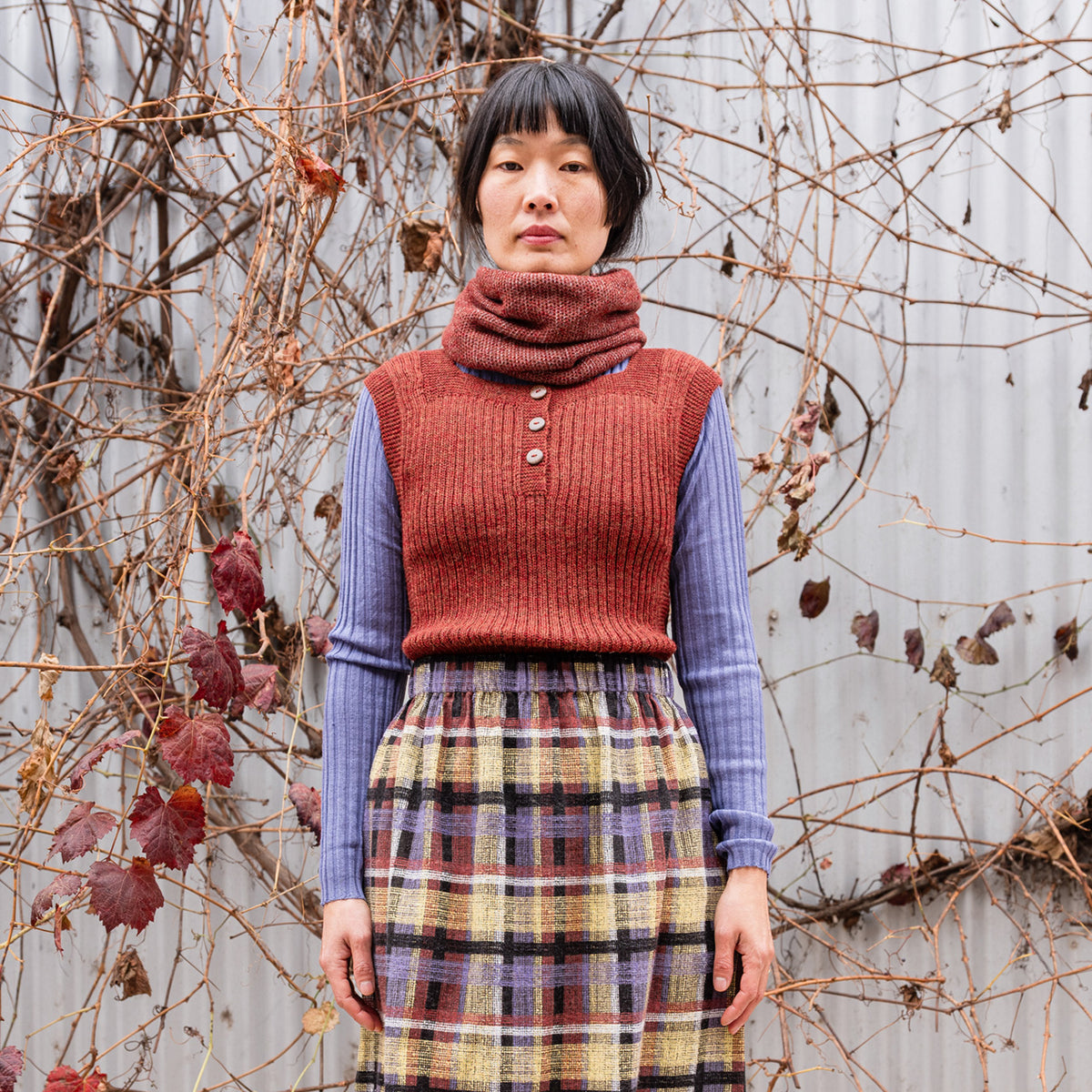 Reversible Double Knit Loop Scarf in Baby Alpaca (Adults)