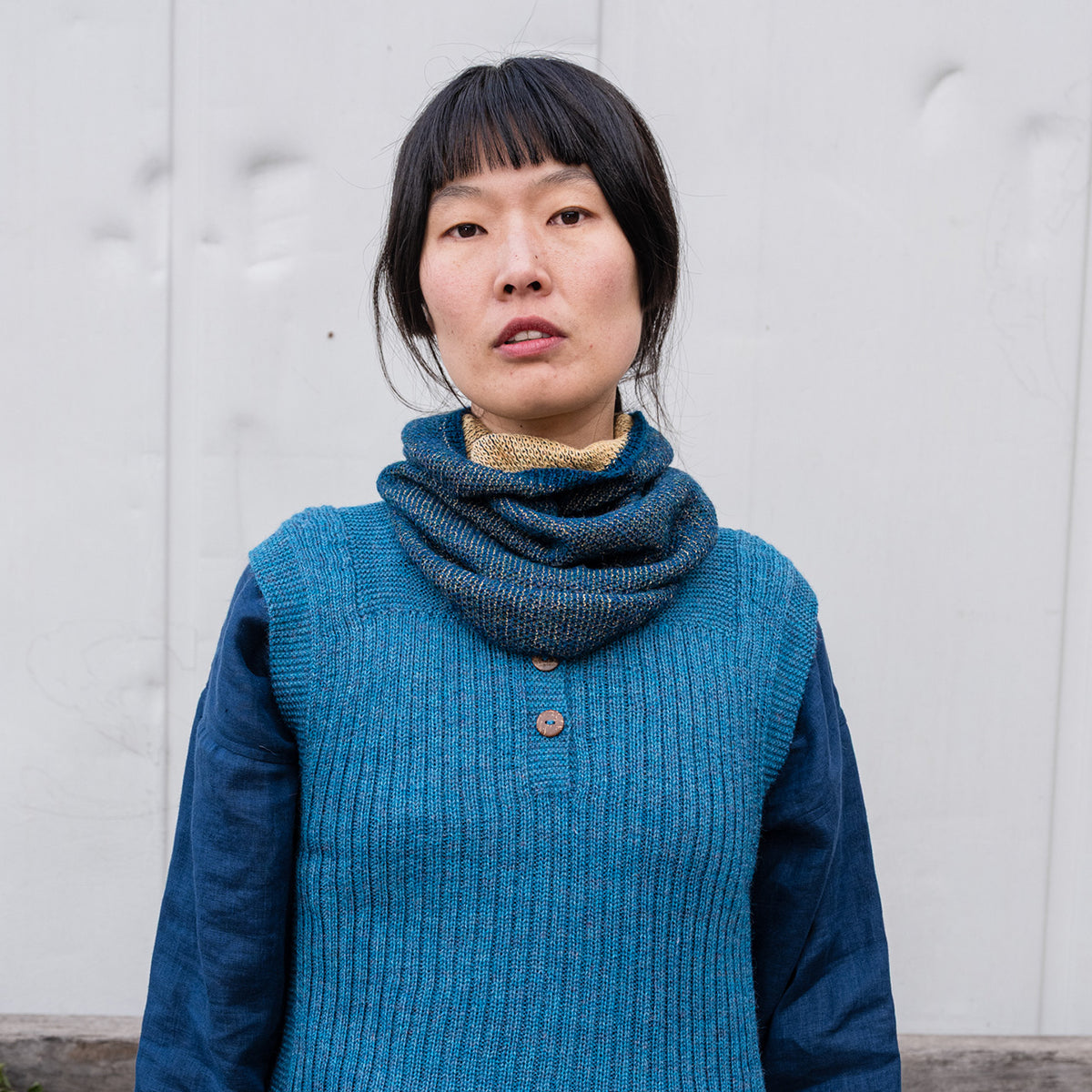 Reversible Double Knit Loop Scarf in Baby Alpaca (Adults)