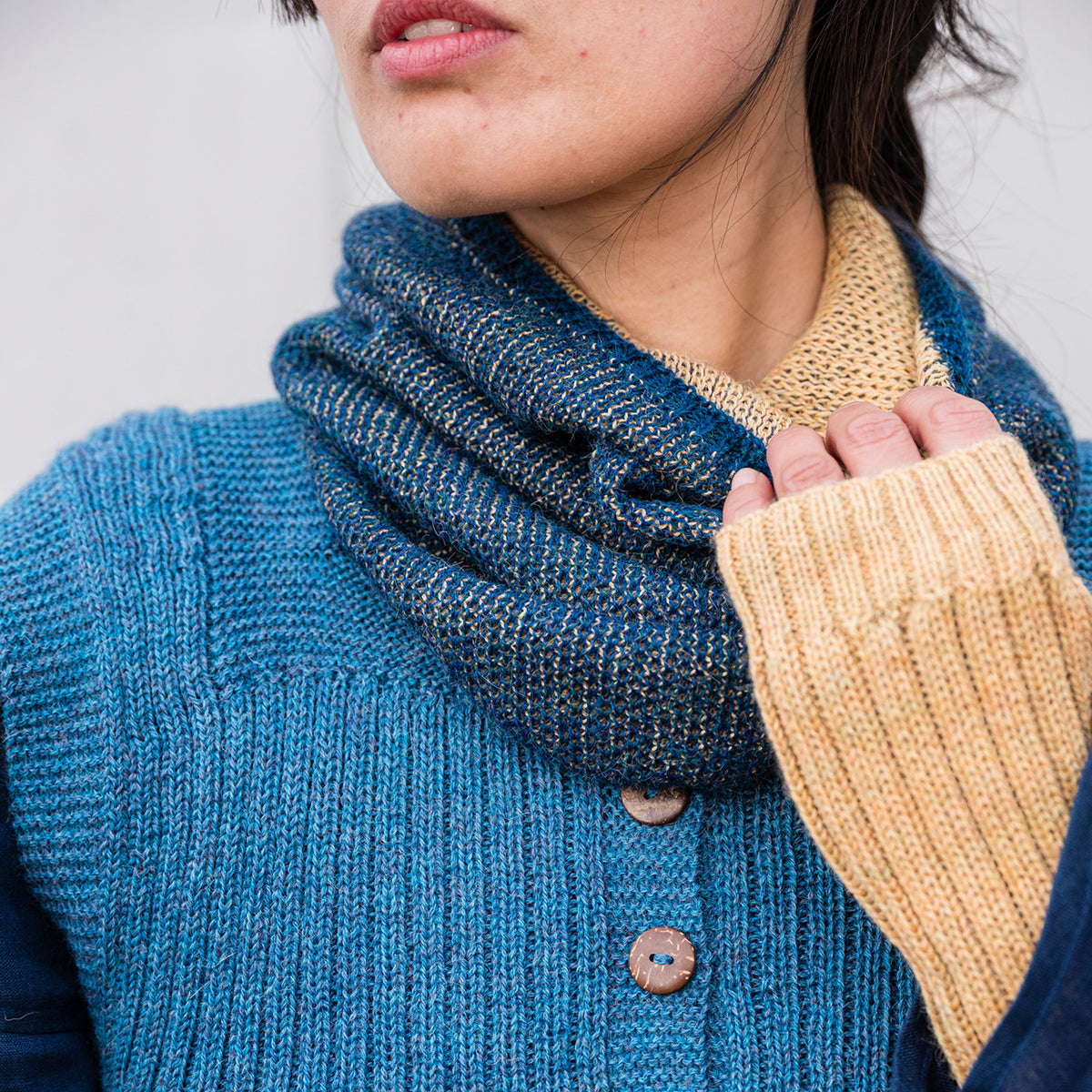 Reversible Double Knit Loop Scarf in Baby Alpaca (Adults)