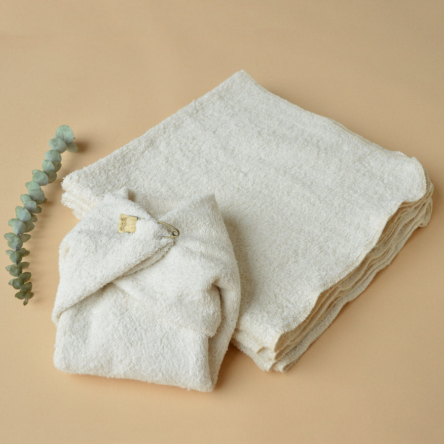 Towelling Nappy Flats 65x65cm - Hemp/Organic Cotton (3 pack)