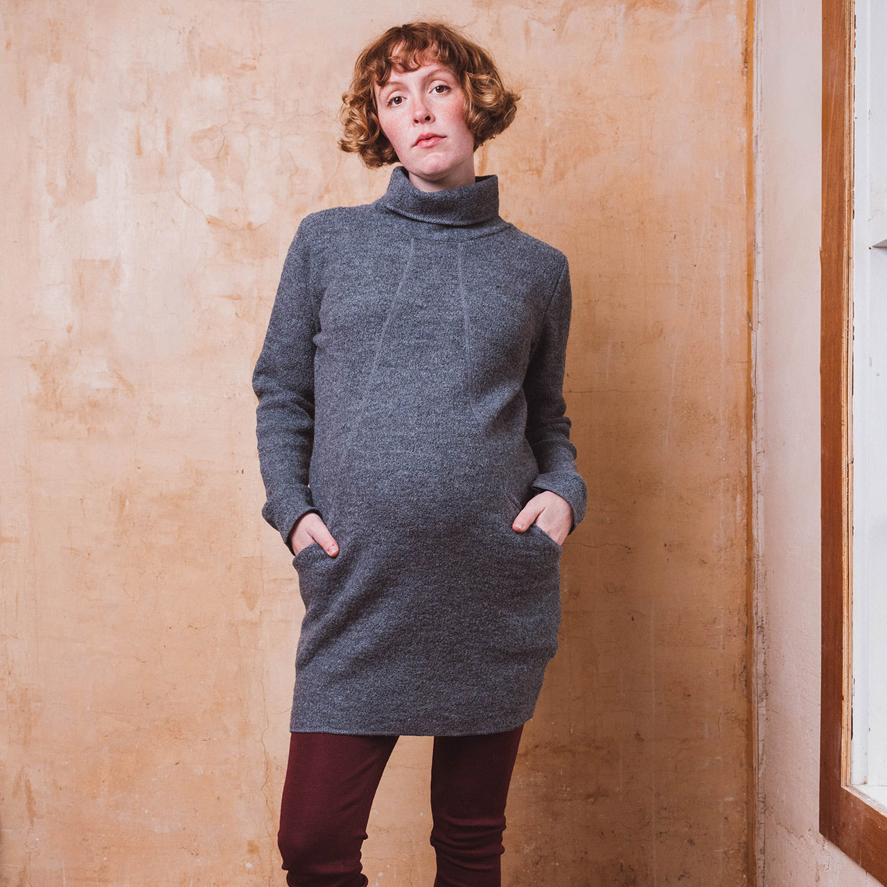 Wool Crepe Jumper Dress - Organic Merino