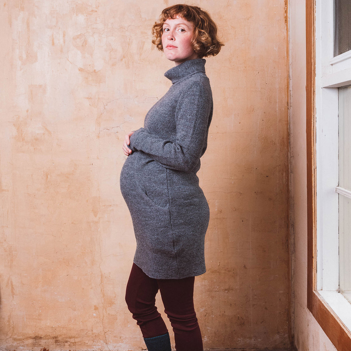 Wool Crepe Jumper Dress - Organic Merino