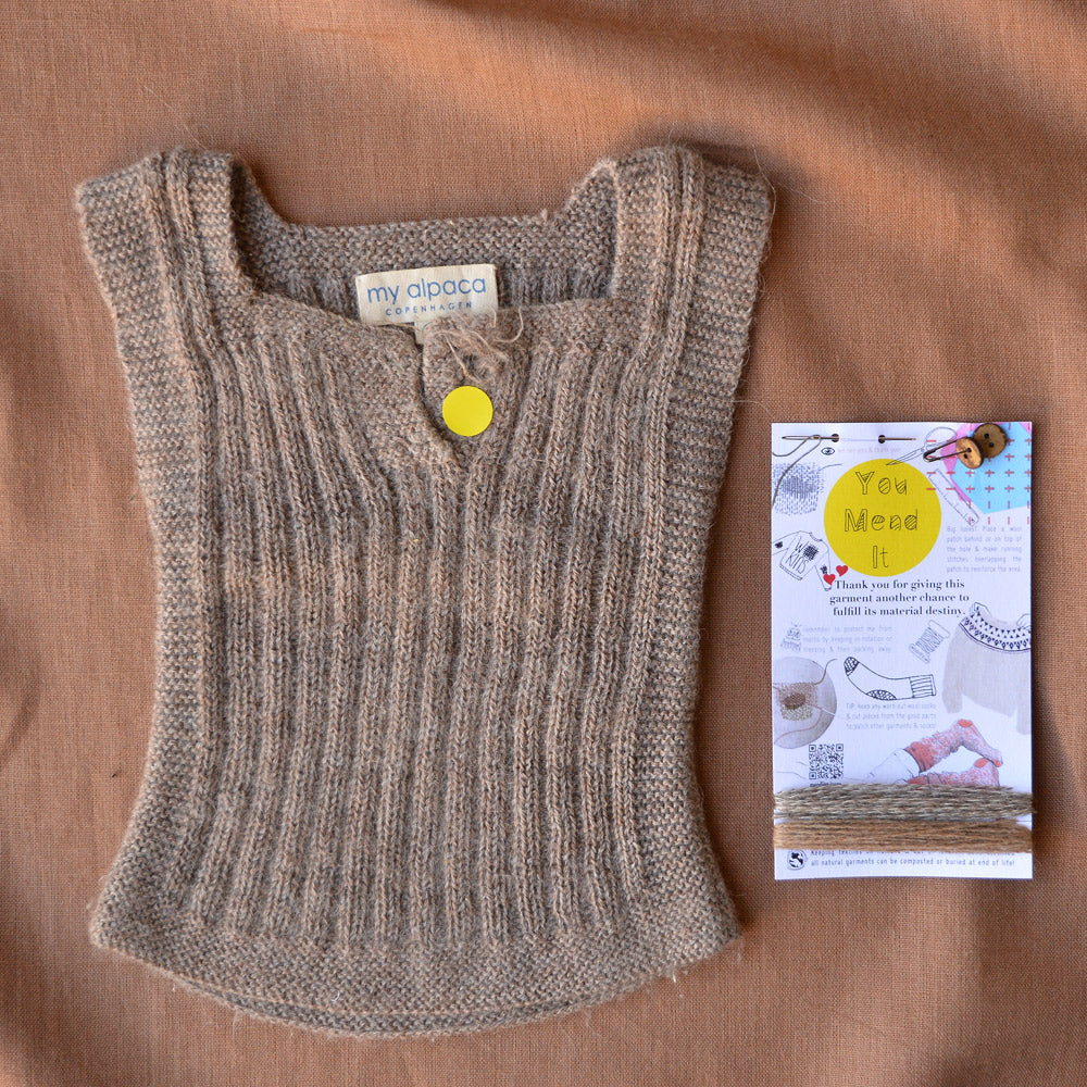 Rico Vest - Baby Alpaca - Light Brown (3-9m) - You Mend It!