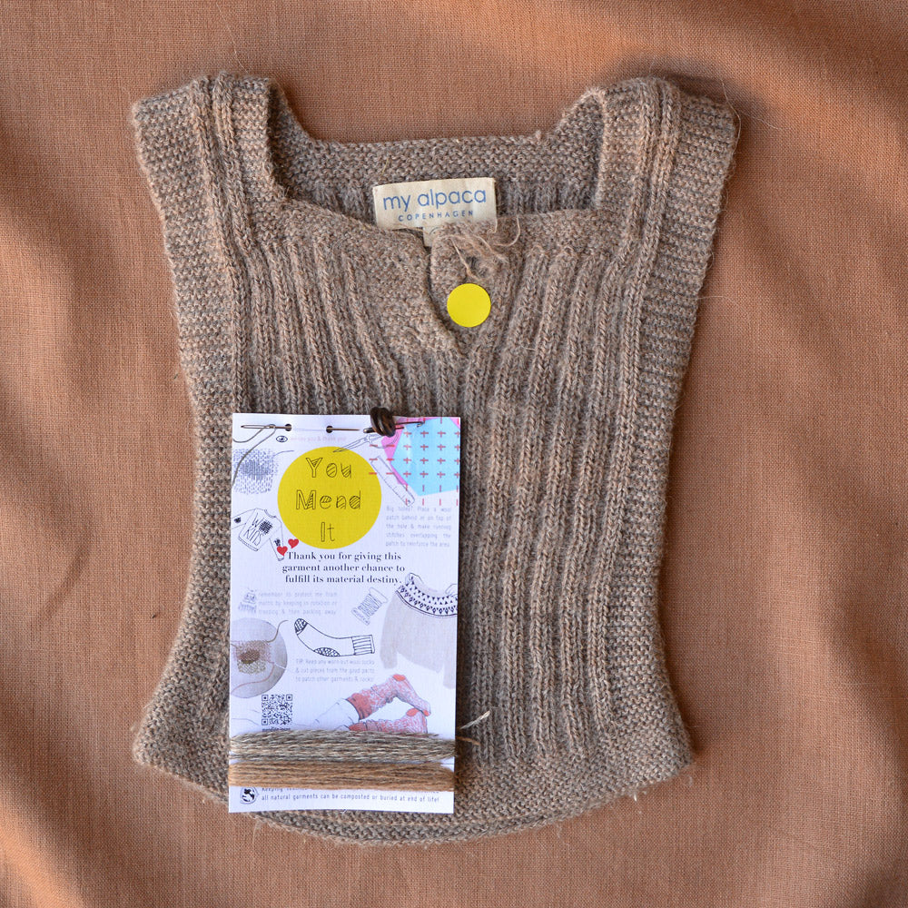 Rico Vest - Baby Alpaca - Light Brown (3-9m) - You Mend It!