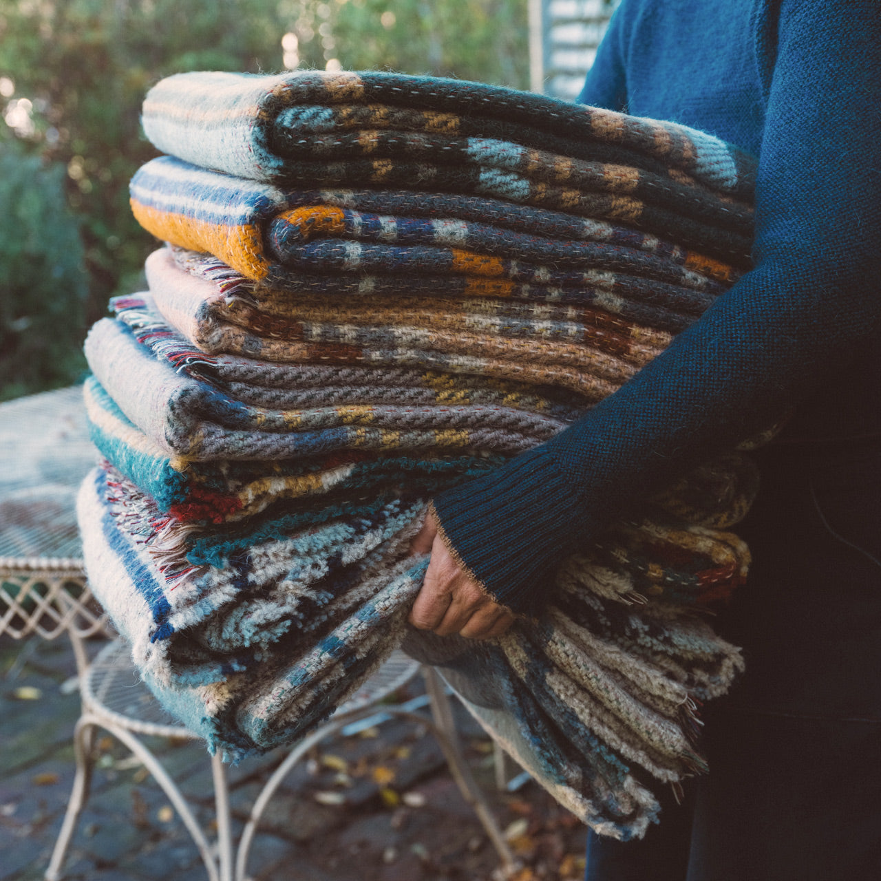 Felted Wool Braided Wool Blanket Blanket/Picnic Rug In 100