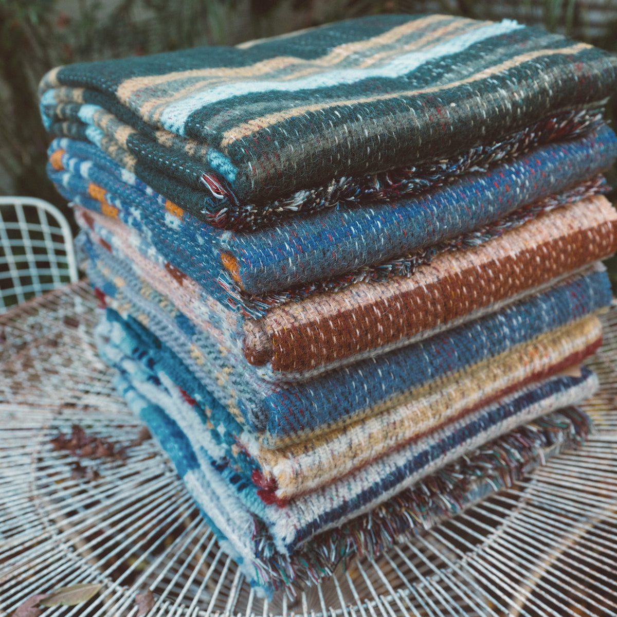 100% Random Recycled Wool Blanket/Rug - Large (183x150cm)