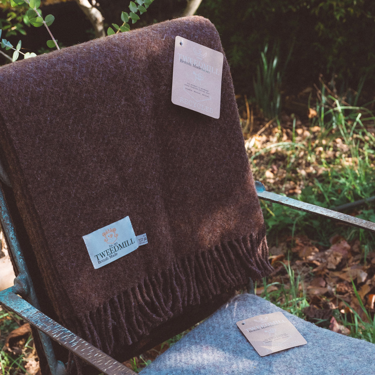 Diagonal Weave Throw - Recycled/Virgin Wool Blend (183x150cm)