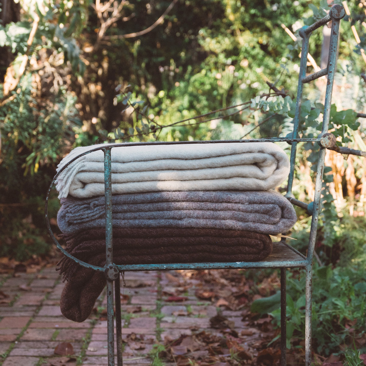 Diagonal Weave Throw - Recycled/Virgin Wool Blend (183x150cm)