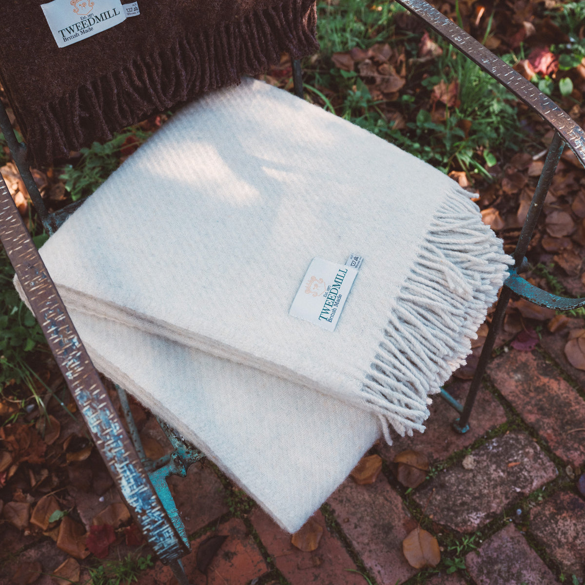 Diagonal Weave Throw - Recycled/Virgin Wool Blend (183x150cm)