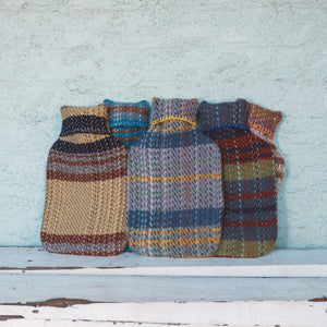 Hot Water Bottle with Plaid 100% Recycled Wool Cover *Returning May