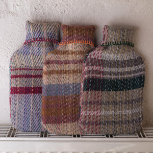 Hot Water Bottle with Plaid 100% Recycled Wool Cover *Returning May