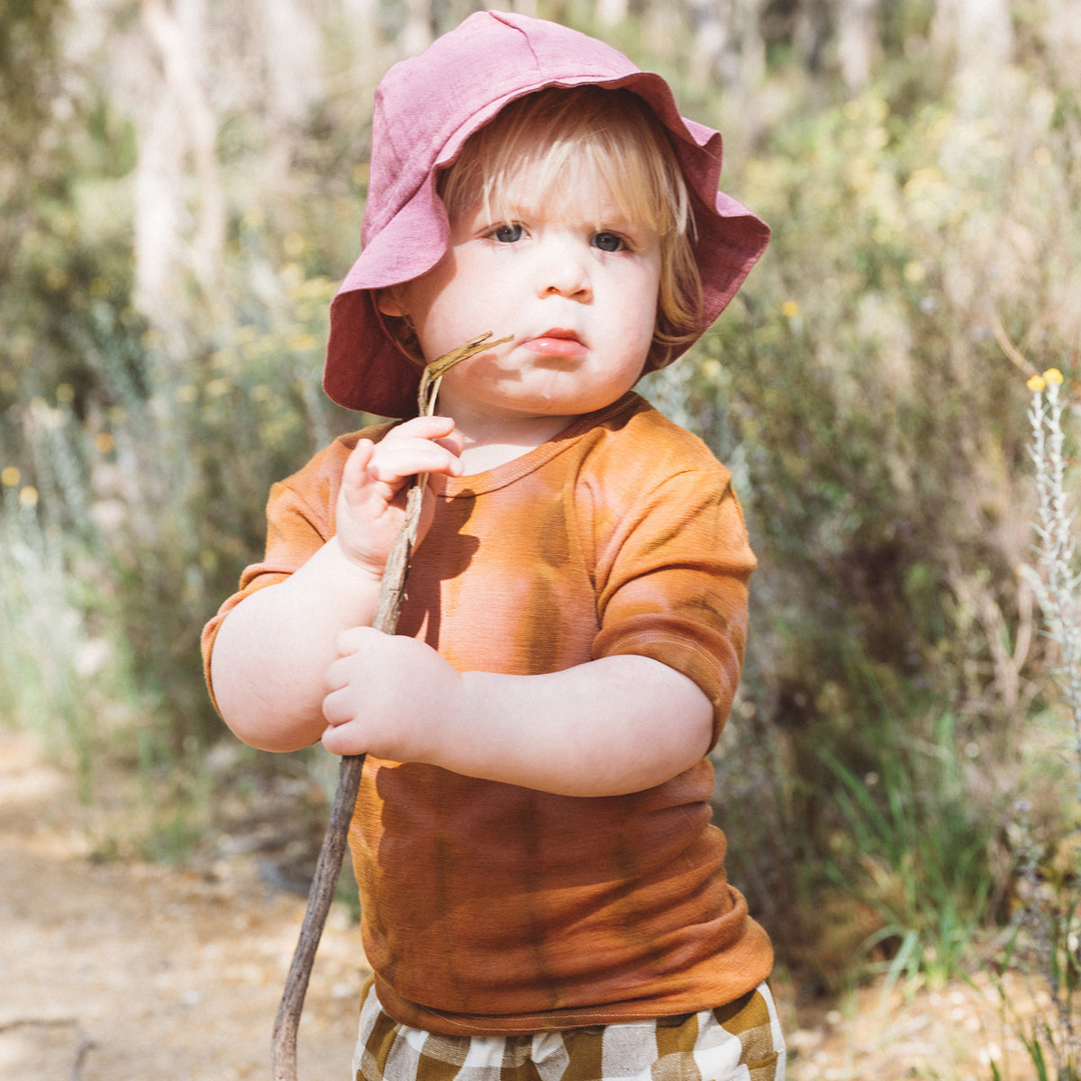 Child's Plant Dyed T-Shirt in Organic Cotton/Merino/Silk (2-12y)