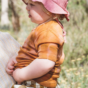 Child's Plant Dyed T-Shirt in 100% Organic Merino - Olive (1-3y) *Last ones